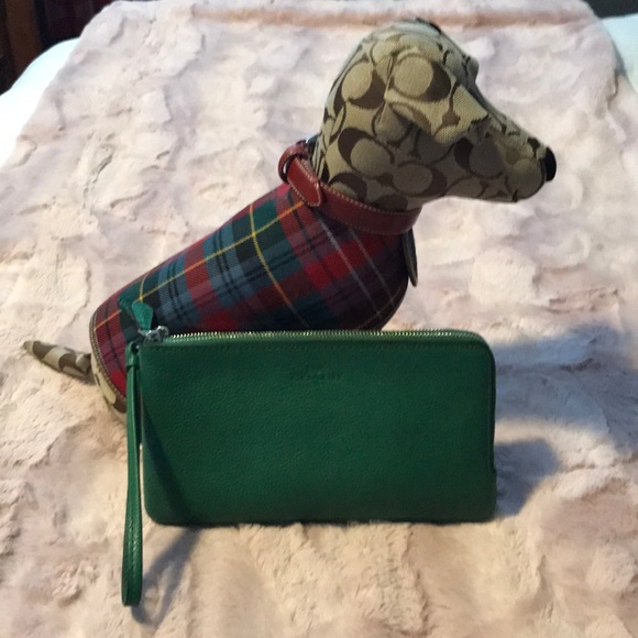 Coach Handbags - Coach Rare Jade Green DoubleZip Wallet